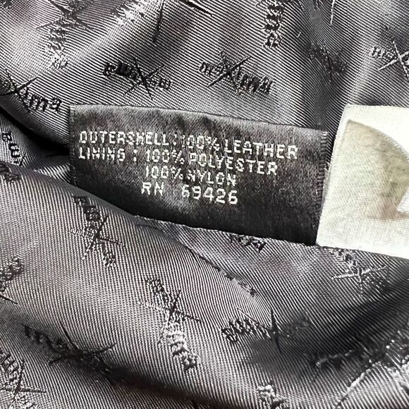 Wilson’s Leather Maxima vintage black leather belted button up jacket size L - Picture 14 of 16